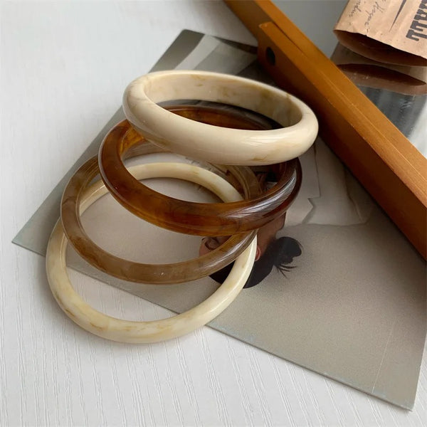 Korean Style Design Retro Resin Imitation Marble Texture Temperament Forest Ins Simple Versatile Bracelet For Women