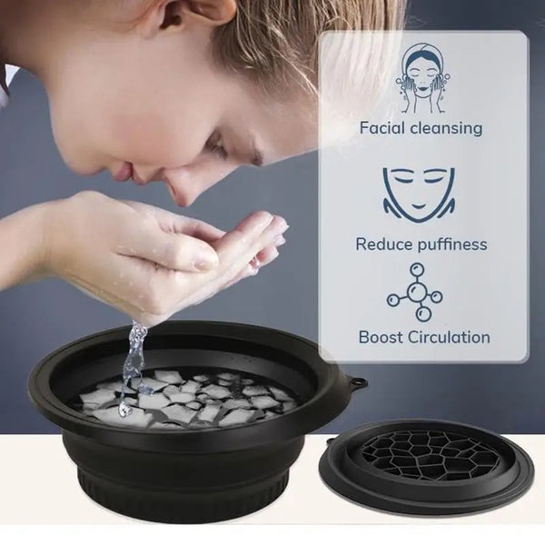 Face Ice Bath Bowl for Facials Plunge Dipping Face Folding Ice Facials Washbasin Facials Skin Cares Tool for Puffiness Relief