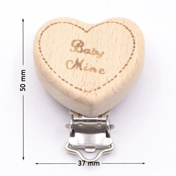 5PCS Wooden Rabbit Star Pacifier Clip Baby Accessories Wooden Animal Pacifier Metal Holder Elephant Pacifier Wooden Baby Teeth